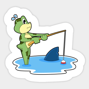 Frog Fishing Fishing rod Shark fin Sticker